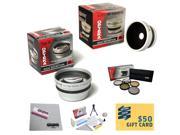 10 Piece Ultimate Lens Package For the SANYO VPC FH1BK FH1ABK TH1 Includes .43x HD II Wide Angle Macro Fisheye Lens 2.2x HD AF Telephoto Lens Pro 5 Piece