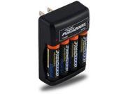 Power2000 110 220V AA Battery Charger with 4 High Capacity rechargeable Batteries