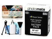 Photomate BP827 BP 827 3200mAh Battery for Canon HF S10 S11 S20 S21 S30 S100 S200 Video Camera Camcorder