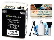 Photomate EN EL19 1600mAh Battery for Nikon Coolpix S2800 S3100 S3200 S3300 S6400 Digital Camera