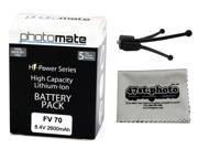 Photomate NP FV70 2600mAh Battery for Sony HXR MC50 MC50E HDR XR550V FDR AX100 Video Camera Camcorder