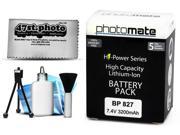 Photomate BP827 BP 827 3200mAh Battery for Canon HFG10 HFM30 HFM31 HFM32 HFM300 Video Camera Camcorder