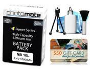 Photomate NB10L NB 10L 1200mAh Battery for Canon Powershot SX40 SX50 SX60 HS Digital Camera