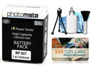Photomate BP827 BP 827 3200mAh Battery for Canon HF10 HF11 HF100 HF20 HF200 HG20 Video Camera Camcorder