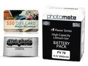 Photomate NP FV70 2600mAh Battery for Sony HDR CX760 CX900 PJ10 PJ200 PJ230 PJ260 Video Camera Camcorder