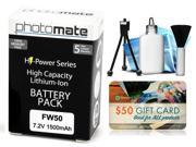 Photomate NP FW50 1500mAh Battery for Sony NEX 7 NEX 6 NEX 5 NEX 3 NEX 7 6 5 3 DSLR SLR Digital Camera