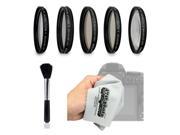 Opteka Filter Kit includes UV CPL FL ND4 Macro Brush and Cloth for Olympus OM D E M5 M1 M10 PEN PL7 P5 PL5 PM2 P1 P2 PL1 PL2 Micro Four Thirds Di