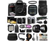 Nikon D810 DSLR Digital Camera with 18 55mm VR II Sigma 70 300mm Lens 128GB Memory 2 Batteries Charger LED Video Light Backpack Case Filters A