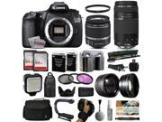 Canon EOS 60D DSLR Digital Camera with 18 55mm IS II 75 300mm USM Lens 128GB Memory 2 Batteries Charger LED Video Light Backpack Case Filters