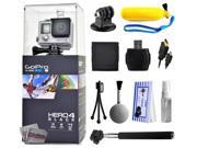 GoPro Hero 4 HERO4 Black CHDHX 401 with Floaty Bobber Selfie Stick HDMI Cable MicroSD Reader Card wallet Tripod Adapter Cleaning Kit