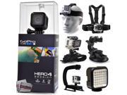 GoPro Hero 4 HERO4 Session CHDHS 101 with Headstrap Chest Harness Mount Wrist Glove Strap Suction Cup LED Light Opteka X Grip Action Stabilizer