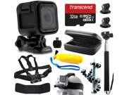 GoPro HERO4 Session HD Action Camera CHDHS 101 with 11 Piece Accessories Bundle includes 32GB Card Selfie Stick Case Head Chest Strap Floating Bobber