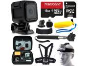 GoPro HERO4 Session HD Action Camera CHDHS 101 with 10 Piece Accessories Bundle includes 16GB Card Floating Bobber Card Reader Selfie Stick Chest Head