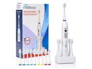 Wellness Oral Care Sonic Power Rechargeable Toothbrush with 10 Replacement Brush Heads and Countertop Charging Base WE2000