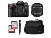Nikon D7200 24.2 MP DX Format Wi Fi DSLR Digital Camera with 18 55mm f 3.5 5.6G VR II DX 64GB Memory Lens Cleaning Pen Deluxe Gadget Bag