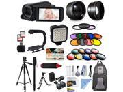 Canon VIXIA HF R700 HD Camcorder Video Camera Mega Filter Pack Extra Memory Action Stabilizer Case Cleaning Kit LED Video Light More Accessories B