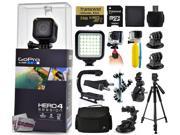 GoPro Hero 4 HERO4 Session CHDHS 101 with 64GB Ultra Memory LED Night Light Handgrip Floaty Bobber Action Handle Suction Cup Large Padded Case 60?