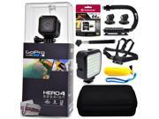GoPro Hero 4 HERO4 Session CHDHS 101 with 64GB Ultra Memory Premium Case Opteka X Grip Selfie Stick Chest Harness Strap LED Night Light Floaty Bobbe