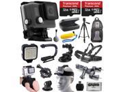 GoPro HERO Camera Camcorder CHDHC 101 with Essential Accessory Kit includes 64GB Memory Hand Glove Head Chest Strap LED Light Car Dash Mount Trip