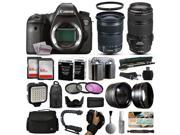 Canon EOS 6D DSLR Digital Camera 24 105mm STM 70 300mm IS USM Lens 128GB Memory 2 Batteries Charger LED Video Light Backpack Case Filters Au