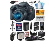 Canon EOS Rebel T3i Digital SLR Camera with EF S 18 55mm f 3.5 5.6 IS Lens 32GB SDHC Case Tripod Flash LED Light Two Batteries Charger DVD Remote Contro