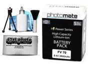 Photomate NP FV70 2600mAh Battery for Sony HDR CX260V CX350V CX370V CX550V CX560V Video Camera Camcorder