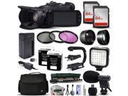 Canon XA25 Professional Camcorder Video Camera 128GB Memory Travel Charger 3 Filters 2 Batteries Opteka X Grip LED Light Microphone Monopod La