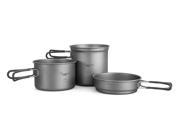 HealthPro Titanium Lightweight 3 Piece Pot and Pan Camping Hiking Cookware Set