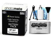Photomate BP827 BP 827 3200mAh Battery for Canon HF G10 M30 M31 M32 M300 M40 M41 Video Camera Camcorder