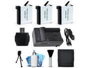 3x Batteries Home Travel Charger SD Card Reader for GoPro HERO4 Hero 4