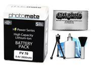 Photomate NP FV70 2600mAh Battery for Sony HDR CX280 CX290 CX300 CX320 CX350 CX370 Video Camera Camcorder