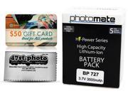 Photomate BP727 BP 727 3500mAh Battery for Canon HFR30 HFR32 HFR36 HFR38 HFR300 Video Camera Camcorder