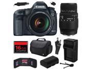 Canon EOS 5D Mark III 22.3 MP Full Frame CMOS Digital SLR Camera with EF 24 105mm f 4 L IS USM Lens and Sigma 70 300mm f 4 5.6 DG Macro Lens with 16GB Memory