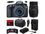 Canon EOS 7D 18 MP CMOS Digital SLR Camera with 18 135mm f 3.5 5.6 IS UD and Sigma 70 300mm f 4 5.6 DG Macro Lens with 16GB Memory Large Case Battery Charger