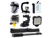 Grip Monopod LED Light Extreme Sport Accessory Package for GoPro HERO4 Hero 4