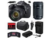 Canon EOS 7D 18 MP CMOS Digital SLR Camera with 28 135mm f 3.5 5.6 IS USM and EF S 55 250mm f 4 5.6 IS STM Lens w 32GB Memory Large Case Battery Charger