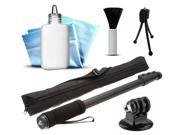 Self Shot Photo Video Monopod Stick Pole Mount Tripod Adapter Dust Removal Cleaning Kit for GoPro Hero4 Hero3 Hero3 Hero2 Hero 4 3 3 2 1 Camera Camcorder