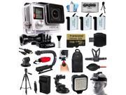 GoPro Hero 4 HERO4 Black Edition 4K Action Camera Camcorder with 64GB MicroSD 3x Battery Charger Backpack Chest Harness Handle Tripod Car Mount LED Ligh