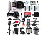 GoPro HERO4 Silver Edition 4K Action Camera with 64GB MicroSD 3x Batteries Charger Card Reader Backpack Chest Harness Action Handle Tripod Car Mount LE