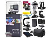 GoPro Hero 4 HERO4 Black CHDHX 401 with 128GB Ultra Memory Solar Charger Headstrap Chest Harness Floaty Bobber Suction Cup Opteka X Grip Large Pad