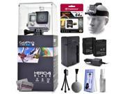 GoPro Hero 4 HERO4 Black CHDHX 401 with 64GB Ultra Memory Headstrap Two Batteries Travel Charger Cleaning Kit