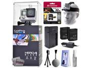 GoPro Hero 4 HERO4 Black CHDHX 401 with 32GB Ultra Memory Headstrap Two Batteries Travel Charger Cleaning Kit