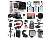 GoPro HERO4 Silver Edition 4K Action Camera with 32GB MicroSD 3x Batteries Charger Card Reader Backpack Chest Harness Action Handle Tripod Car Mount LE