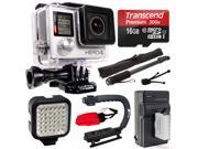 GoPro HERO4 Hero 4 Black Edition 4K Action Camera Camcorder with 16GB MicroSD Card Extra Battery with Home Car Charger Opteka X Grip Selfie Stick Night LE