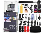 GoPro Hero 4 HERO4 Black Edition CHDHX 401 with Filters Selfie Stick Skeleton Housing Premium Case Cleaning Kit Floating Bobber Card Reader Mini T