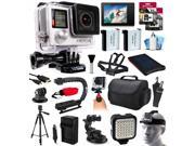GoPro Hero 4 HERO4 Black Edition CHDHX 401 with LCD Display Solar Charger 96GB Memory Large Case X Grip Action Stabilizer LED Light HDMI Cable Ful