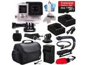 GoPro HERO4 Hero 4 Black Edition 4K Action Camera Camcorder with 64GB Beginner Accessories Kit with MicroSD Card 2x Batteries Charger Large Case Grip HDMI