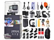 GoPro Hero 4 HERO4 Black Edition CHDHX 401 with Floating Strap Cleaning Kit 2 Batteries Travel Charger X Grip Stabilizer Car Suction Cup Backpack