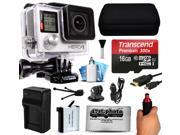 GoPro HERO4 Hero 4 Black Edition 4K Action Camera Camcorder with 16GB Best Value Kit with MicroSD Card Hand Grip Extra Battery Home and Car Charger Medium C