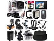 GoPro Hero 4 HERO4 Black Edition CHDHX 401 with 32GB Memory LCD Display WiFi Remote X Grip LED Light Case Chest Strap Microphone Head Strap Ca